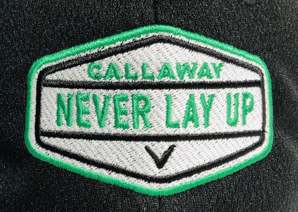 Callaway Never Lay Up Mens Black Adjustable StrapBack Hat New