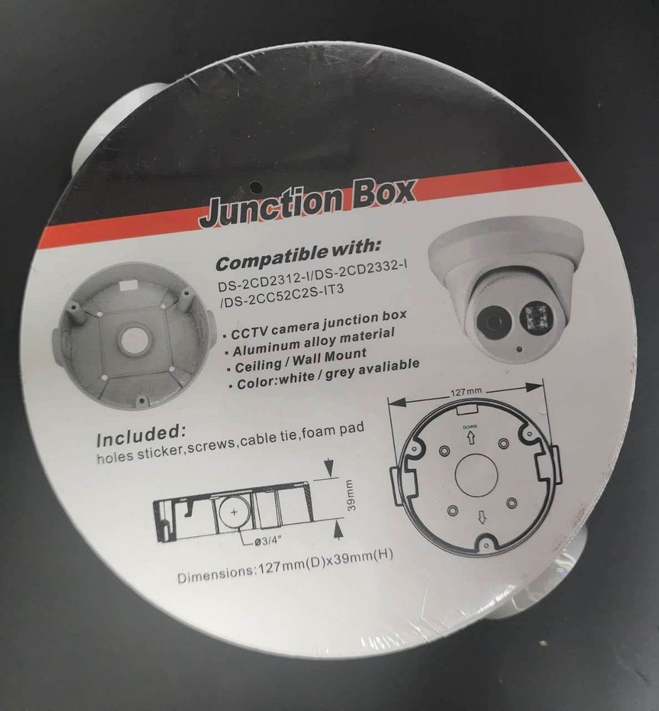 InstallerCCTV 5 in Camera Base Junction Box Aluminum for Security CCTV Camera