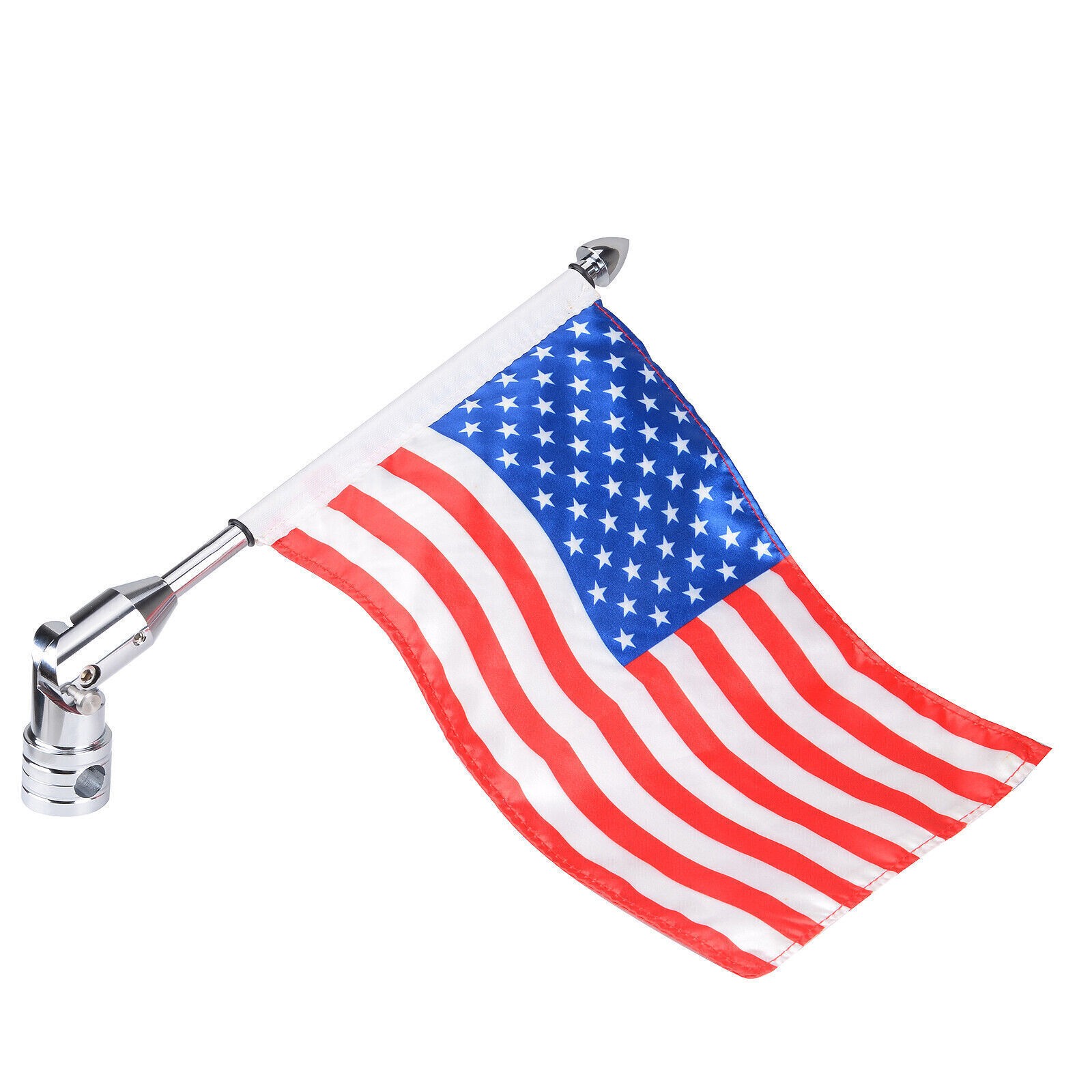 Motorcycle Flag Pole Mount 6x9" Flag American USA For Yamaha Harley Honda Motor