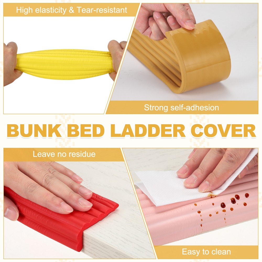 Bunk Bed Ladder Pad, (2m/6.5 Ft, Blue)(2 Pcs), Bunk Bed Step Foam Padding