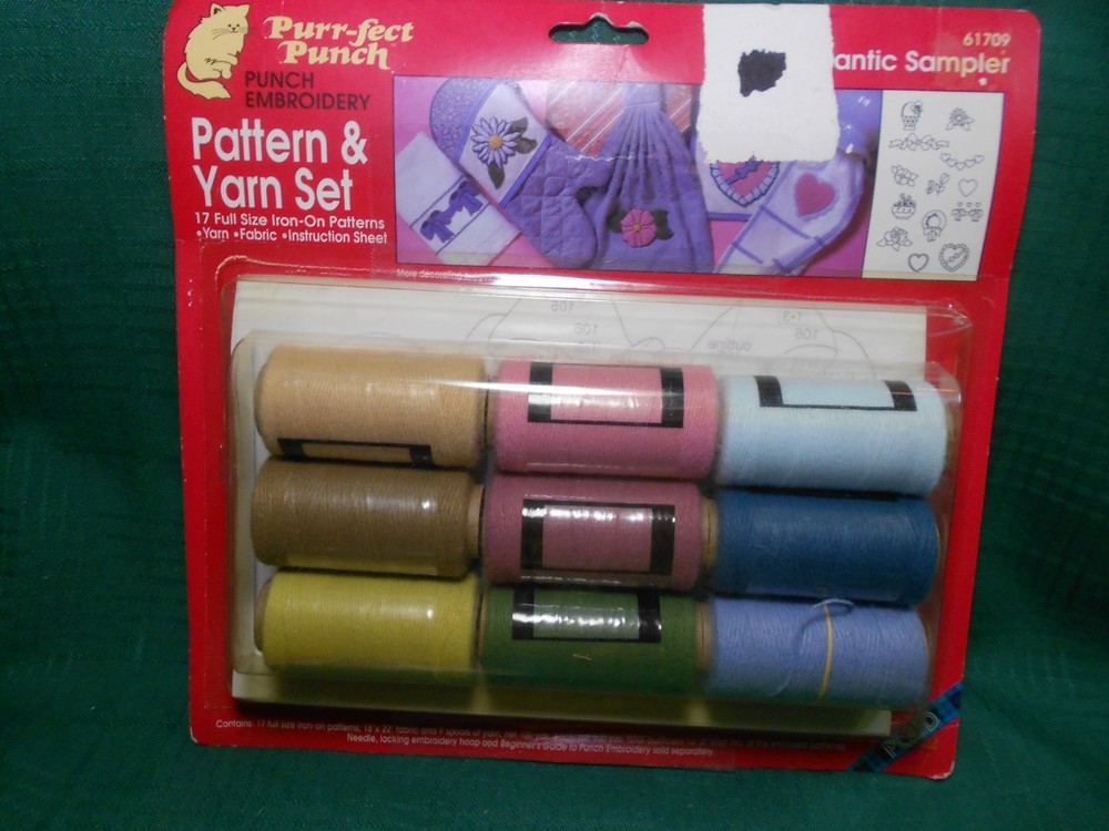 Purr-fect Embroidery Punch Starter Tool Set Kit Plus Sampler Shell