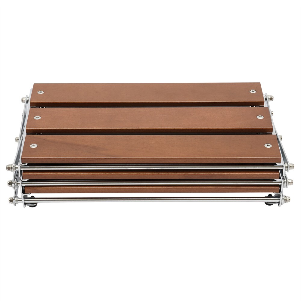 Camping Folding Storage Rack 3-Tier Natural Wood Desktop organizing Rack