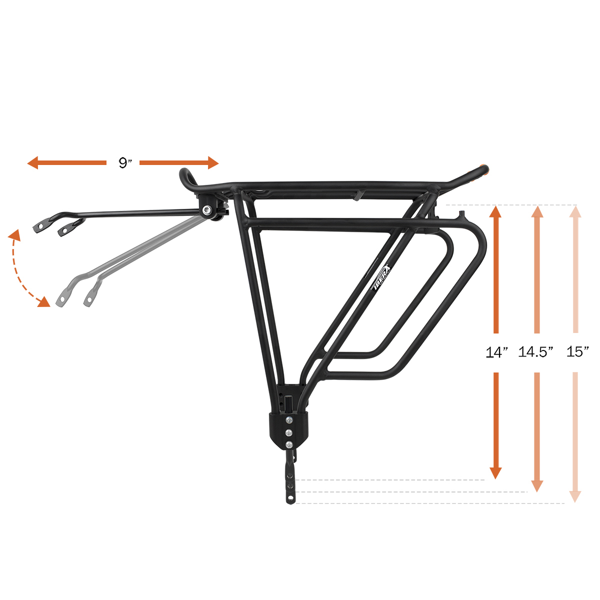 Ibera Bike Rear Touring Rack Non-Disc Brake Mount MTB Luggage Carrier 26"-29"