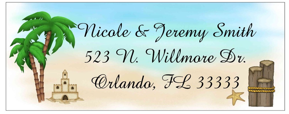 120 BEACH WEDDING RETURN ADDRESS LABELS