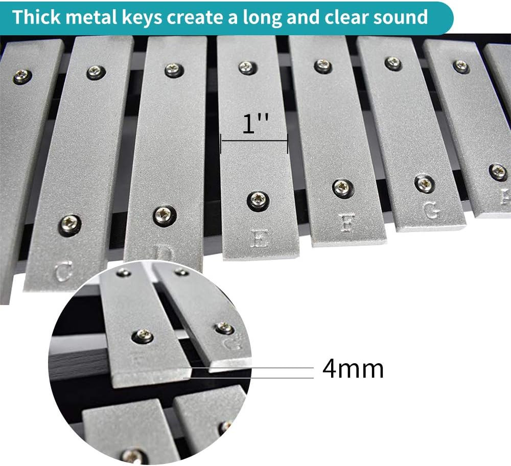 30 Notes Foldable Glockenspiel Xylophone Vibraphone Percussion Instrument (Black