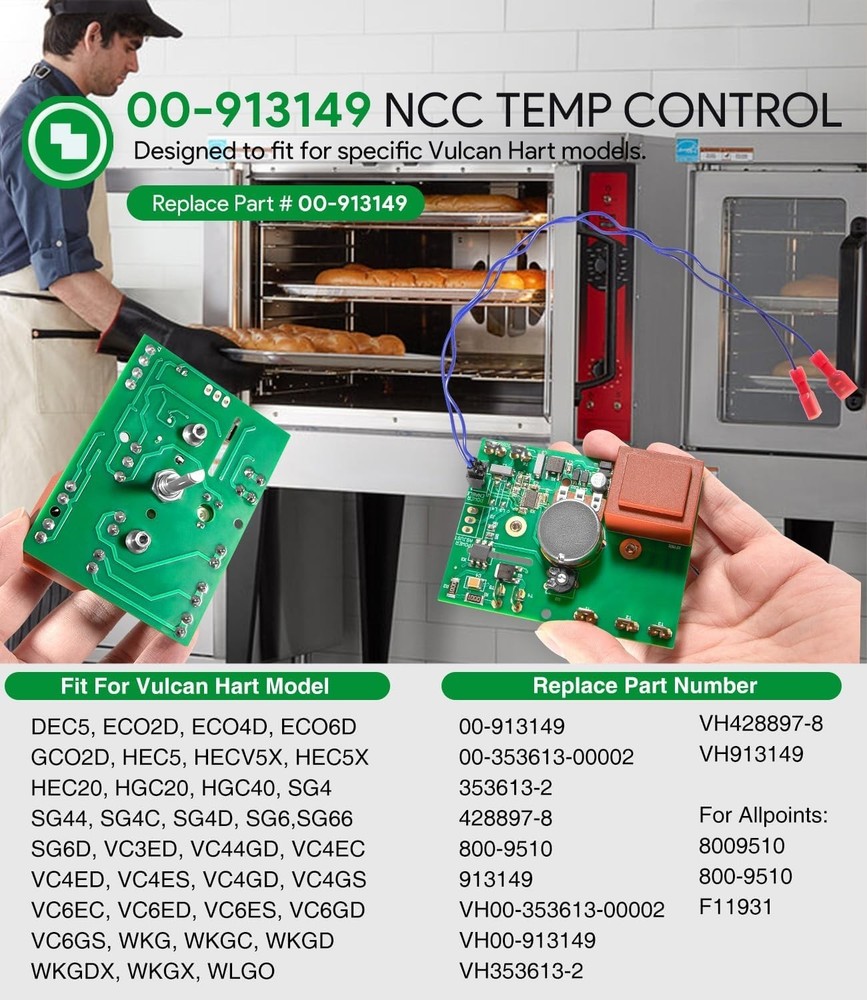 Replacement Temp Control Board with Adjustable Range for Oven Regulation