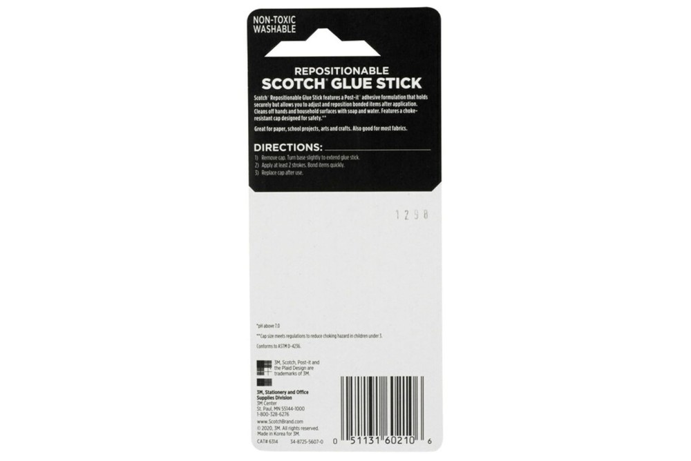 Removable Restickable Glue Stick.49oz, Repositionable Stick 5Pack