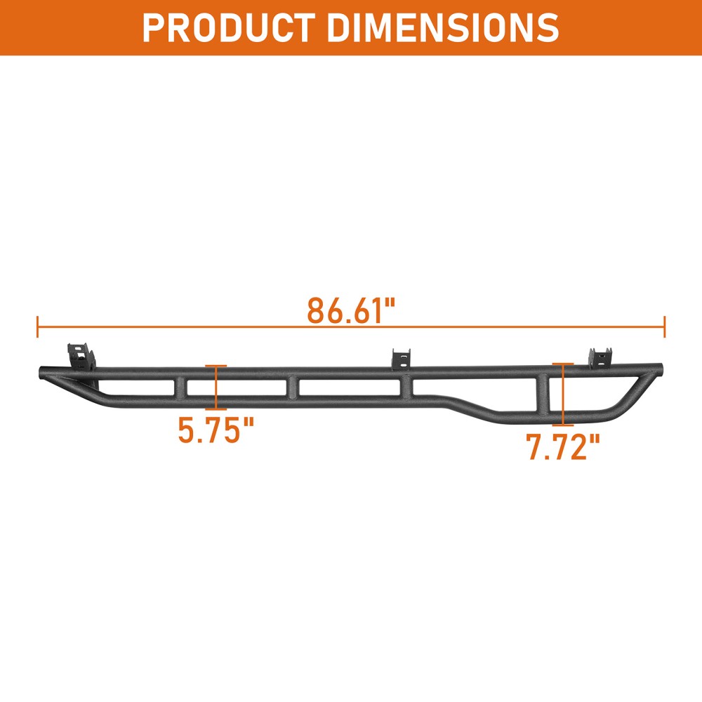 Fit 2007-2021 Toyota Tundra Crew Cab 4-door 2Pcs Steel Tube Slider Rocker Guards