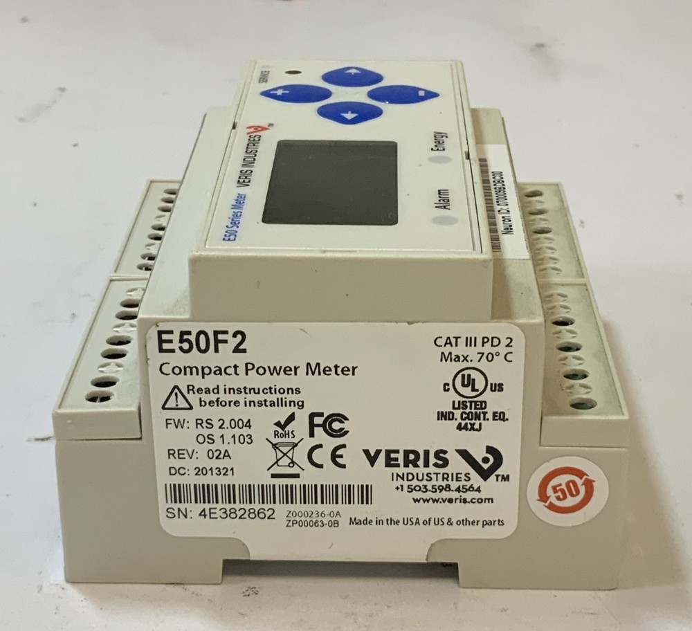 Veris Industries E50F2 E50 Series Compact Power Meter, White "N7E"