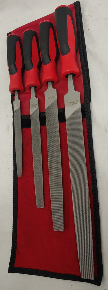 Snap-On 4pc Instinct Soft Grip Handle Half Round File Set - SGHBF400A