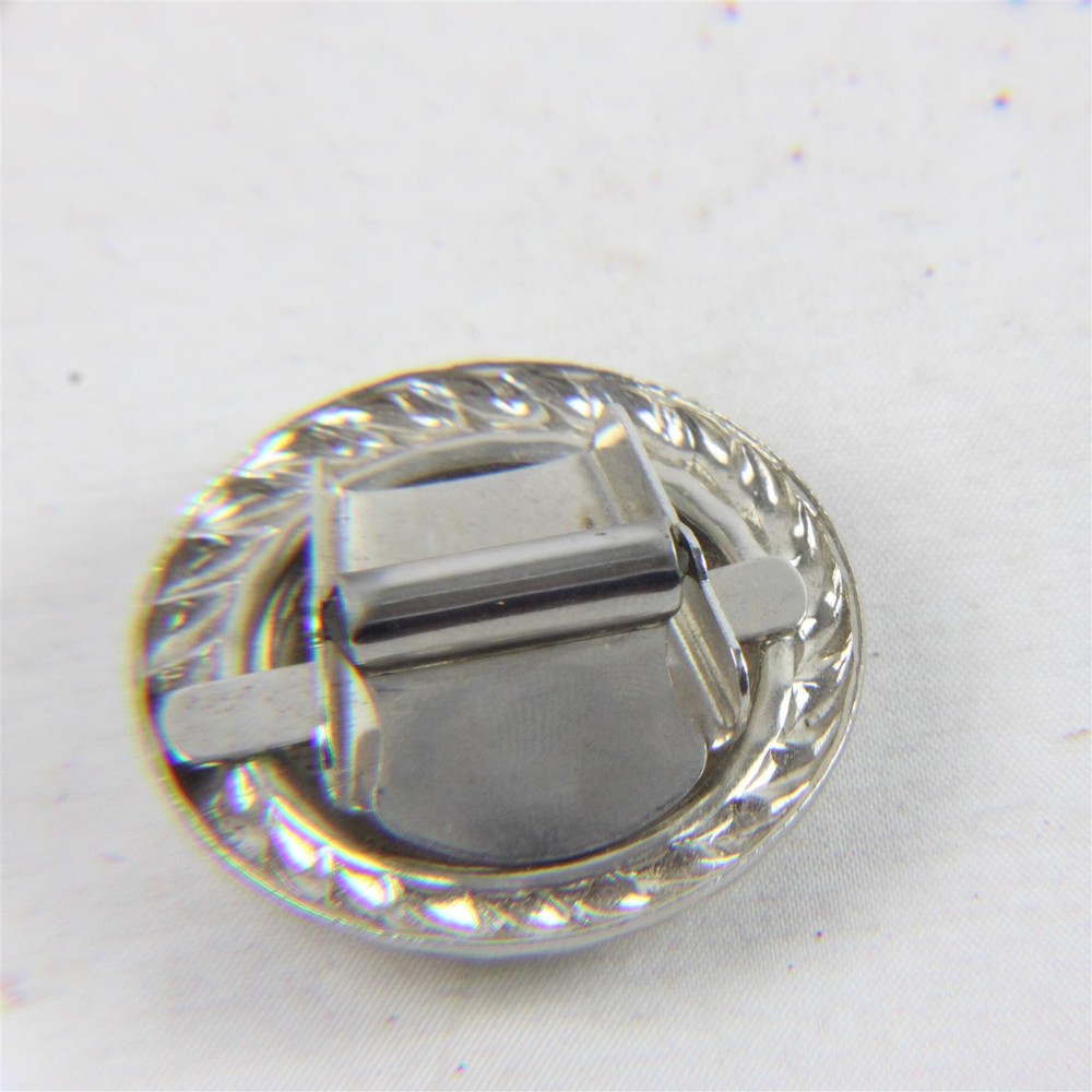 Silver Bolo Tie Medallion Scrollwork 1.25" Round