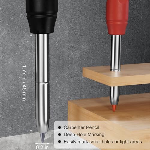 Mechanical Carpenter Pencils Set with Sharpener & 26 Refills for