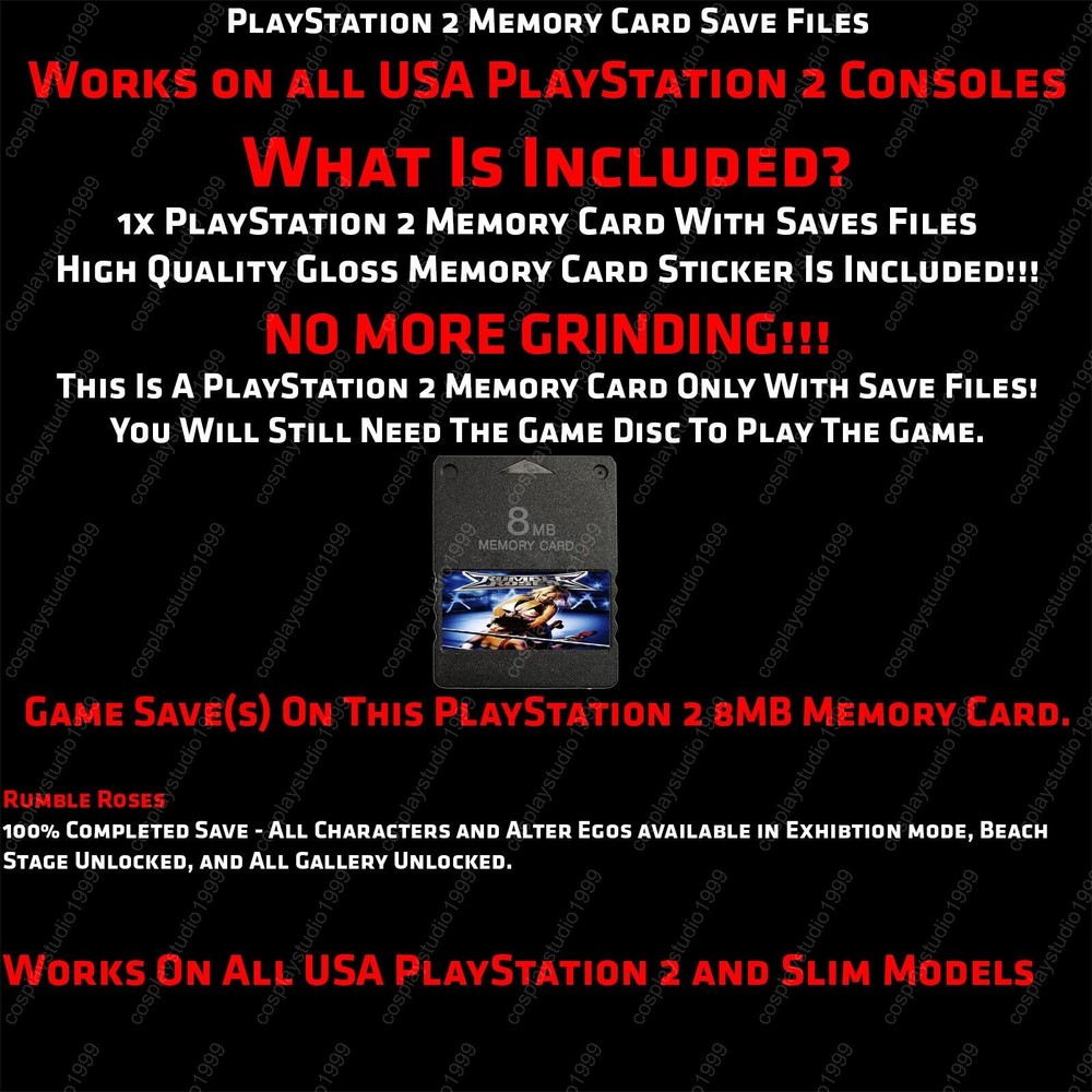 Rumble Roses PS2 Memory Card Cheats