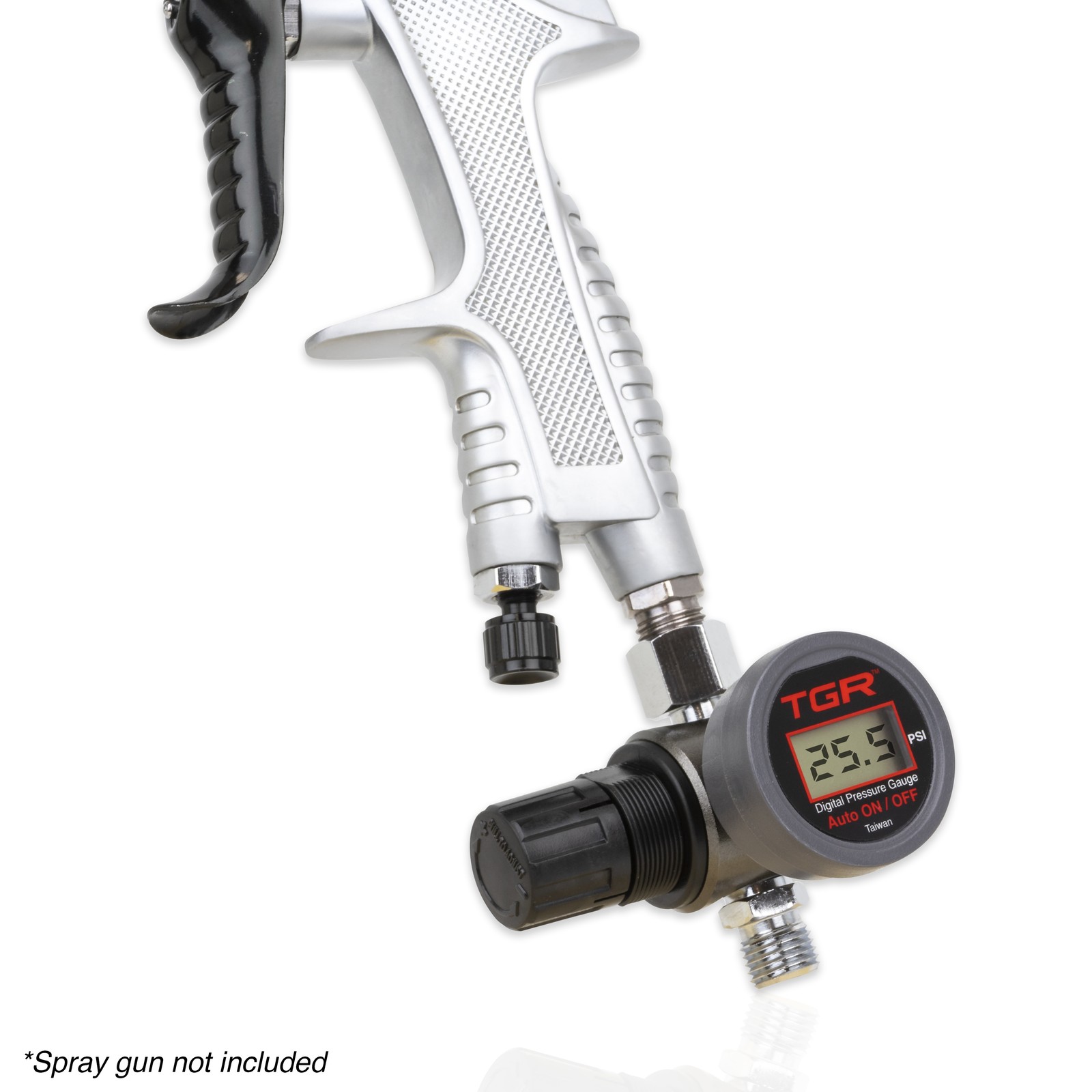 HVLP Spray Gun Air Regulator with Digital Pressure Gauge and Diaphragm Control