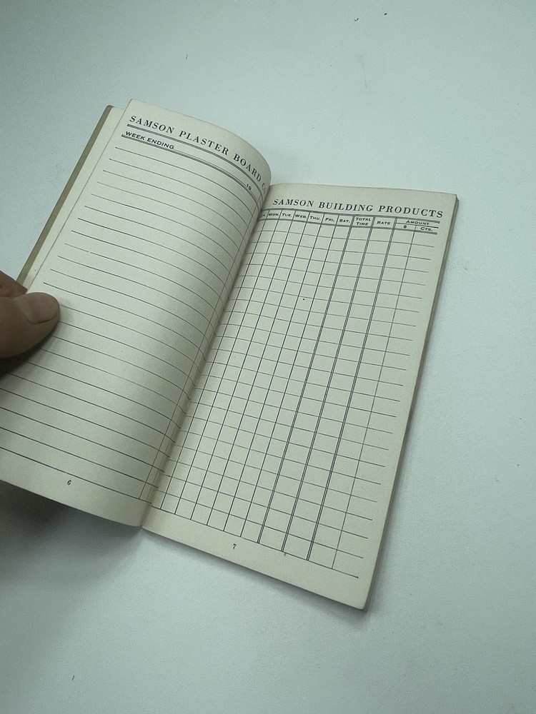 Samson Plaster Board Co. -Samson Building Products Time Book