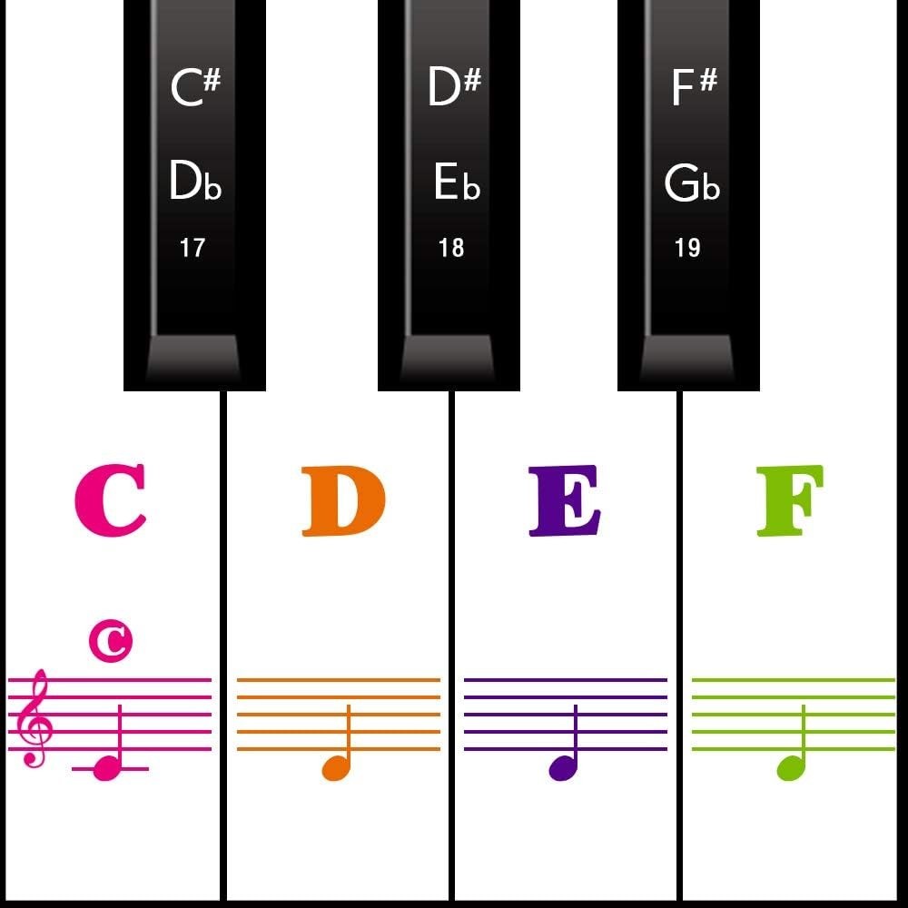 Comprehensive Piano Note Stickers for Beginners – Easy Install & Remove Labels