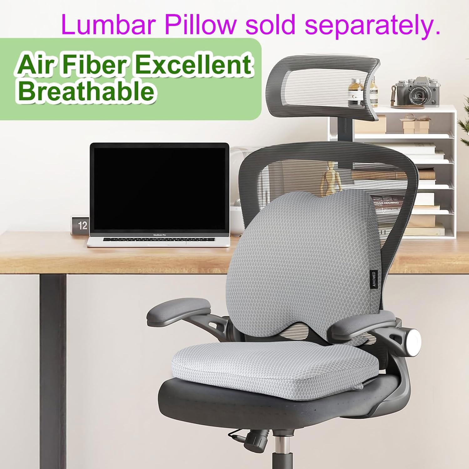 Air Fiber Office Chair Cushion - Ergonomic Seat Cushion for Orthopedic Coccyx...