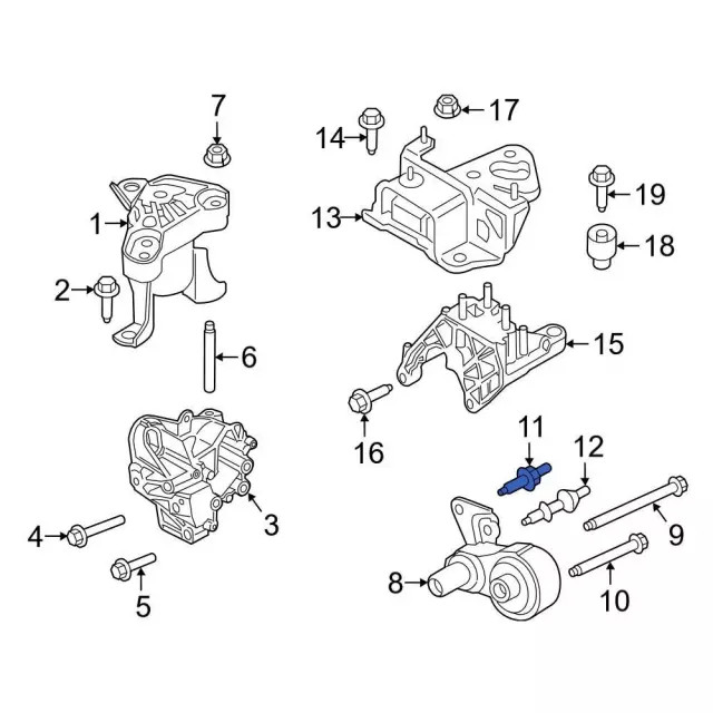 Genuine Ford Engine Support Rod Stud W704585-S439