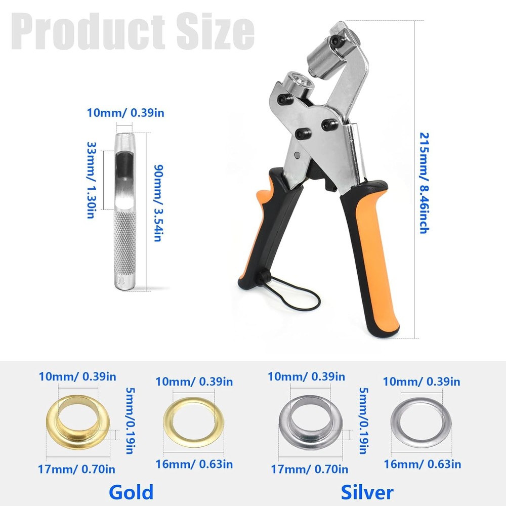 Heavy Duty Grommet Tool Kit with Eyelets