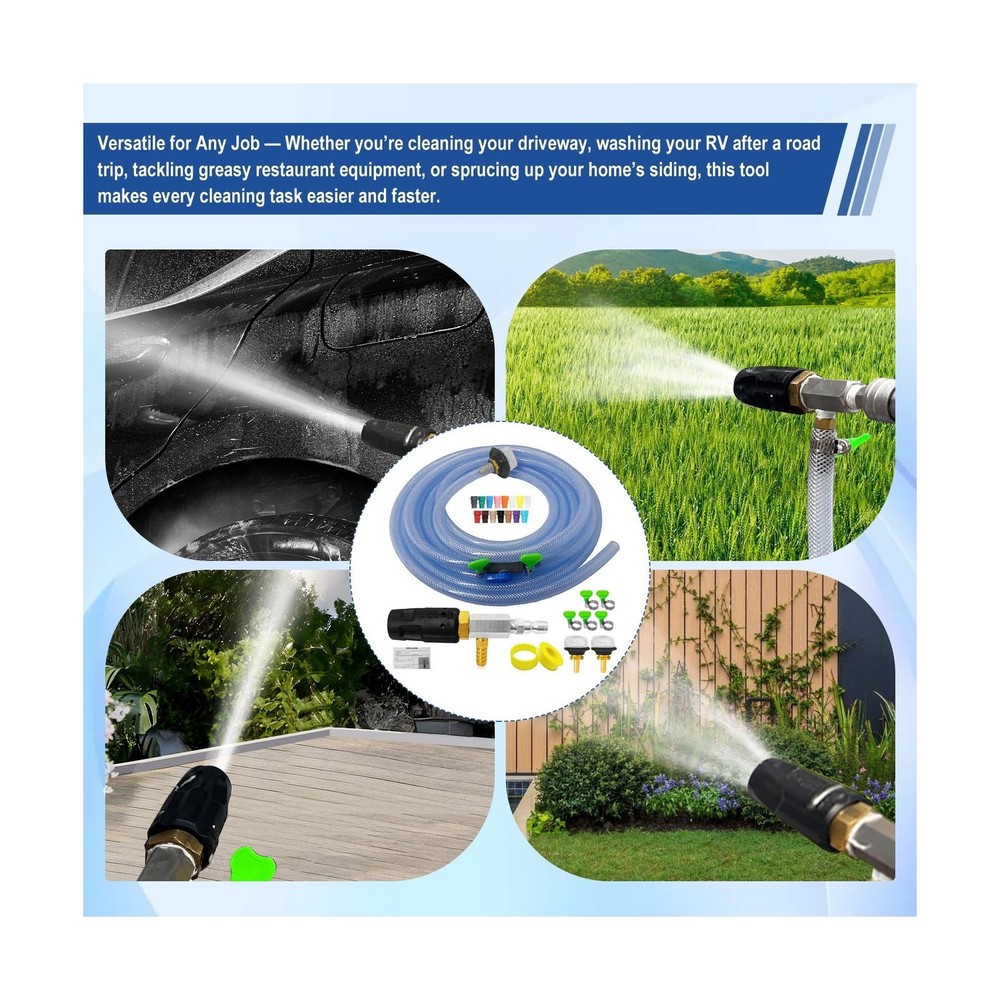 Adjustable Long Range Nozzle for Pressure Washer, Downstream Injection Spray ...