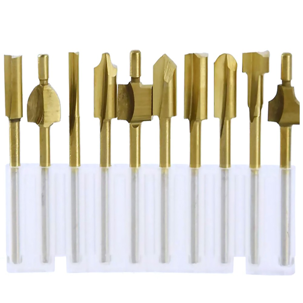 1/8" 3MM Professional Titanium Hss Router Bits Trimmer Shank For Rotary Tool