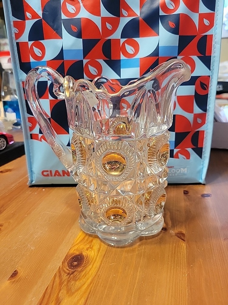 Edwardian Bulls Eye and Daisy Pattern Pitcher