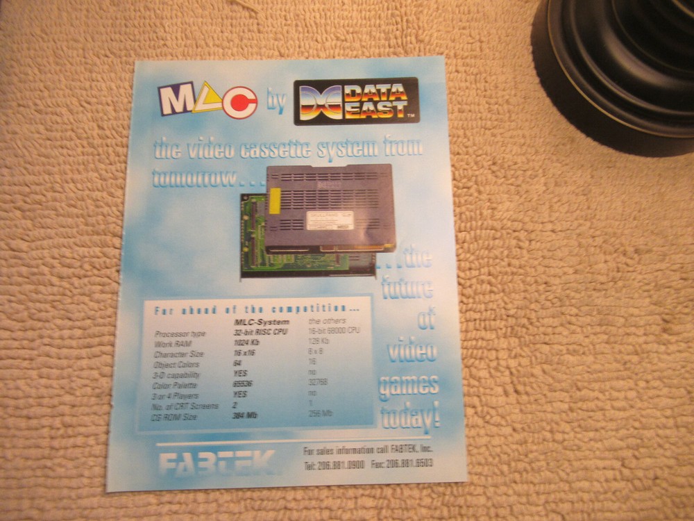 Original 1996  11- 8''  mvc system skull fang data east   ARCADE GAME FLYER