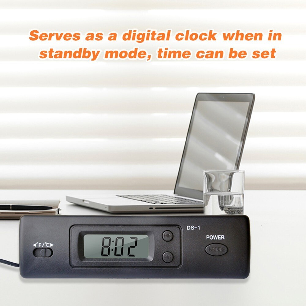 Car Thermometer LCD Screen Digital Clock Multi Function Temperature Display