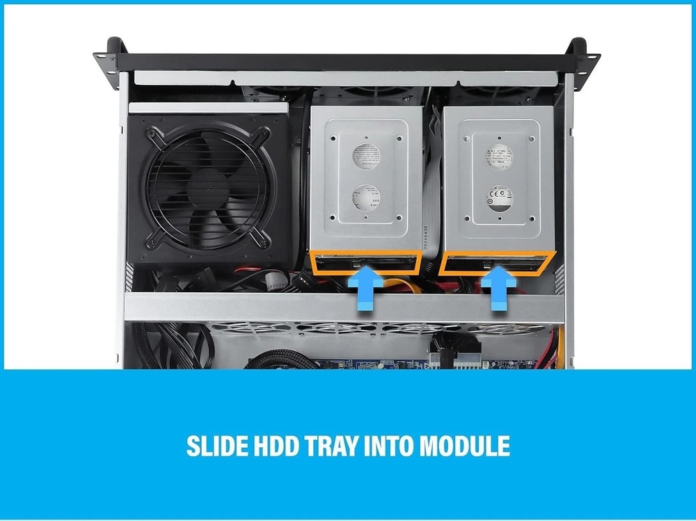 Silver/Black 2U Server Chassis, ATX Compatible