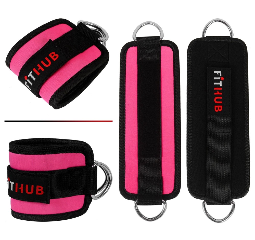 Gym Exercise Ankle Straps Weight Lifting Fitness D Ring Cable Attachment Strap