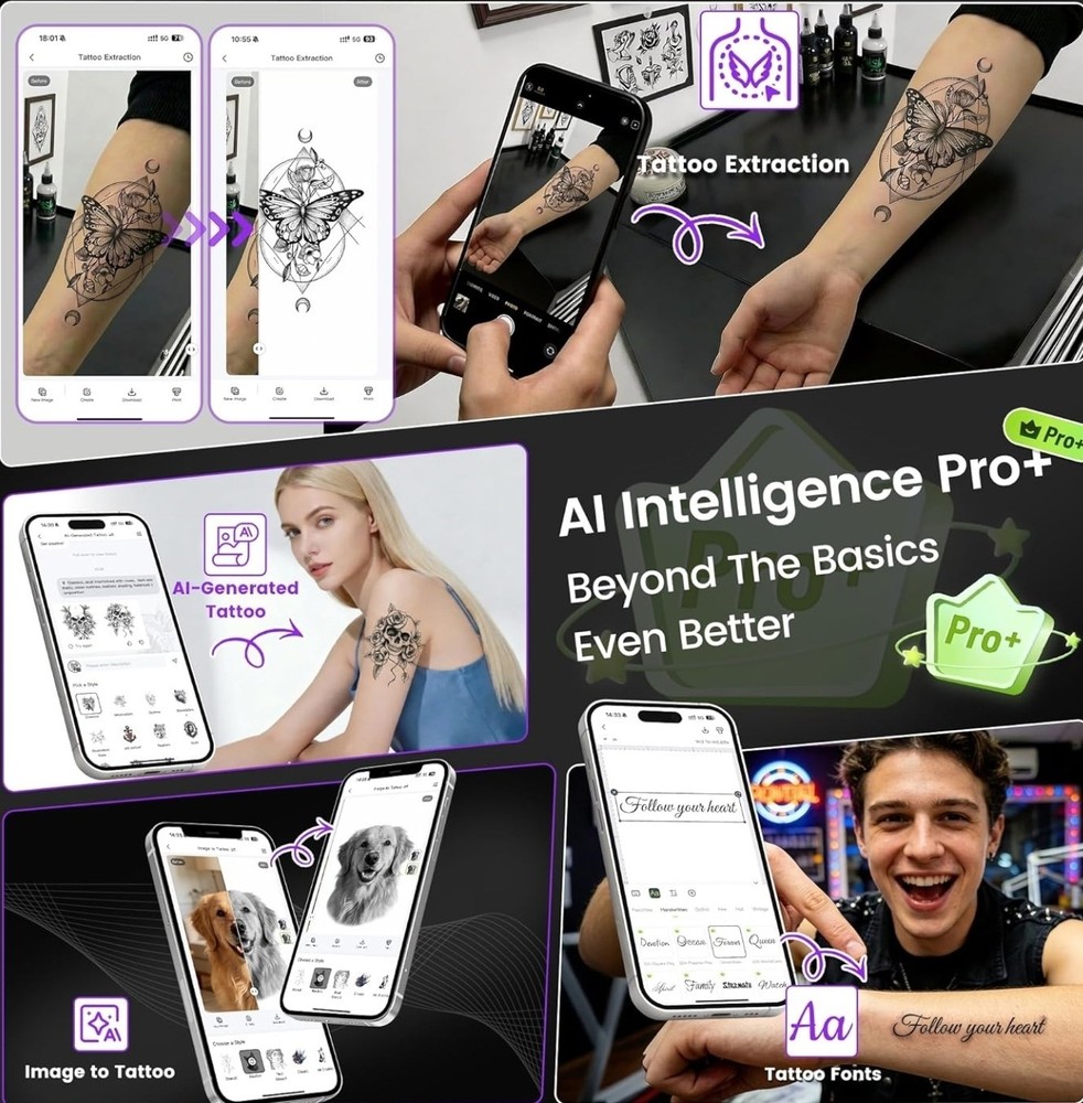 Phomemo TP31 Tattoo Stencil Printer Mini Tattoo Printer w/ 30pcs Transfer Paper