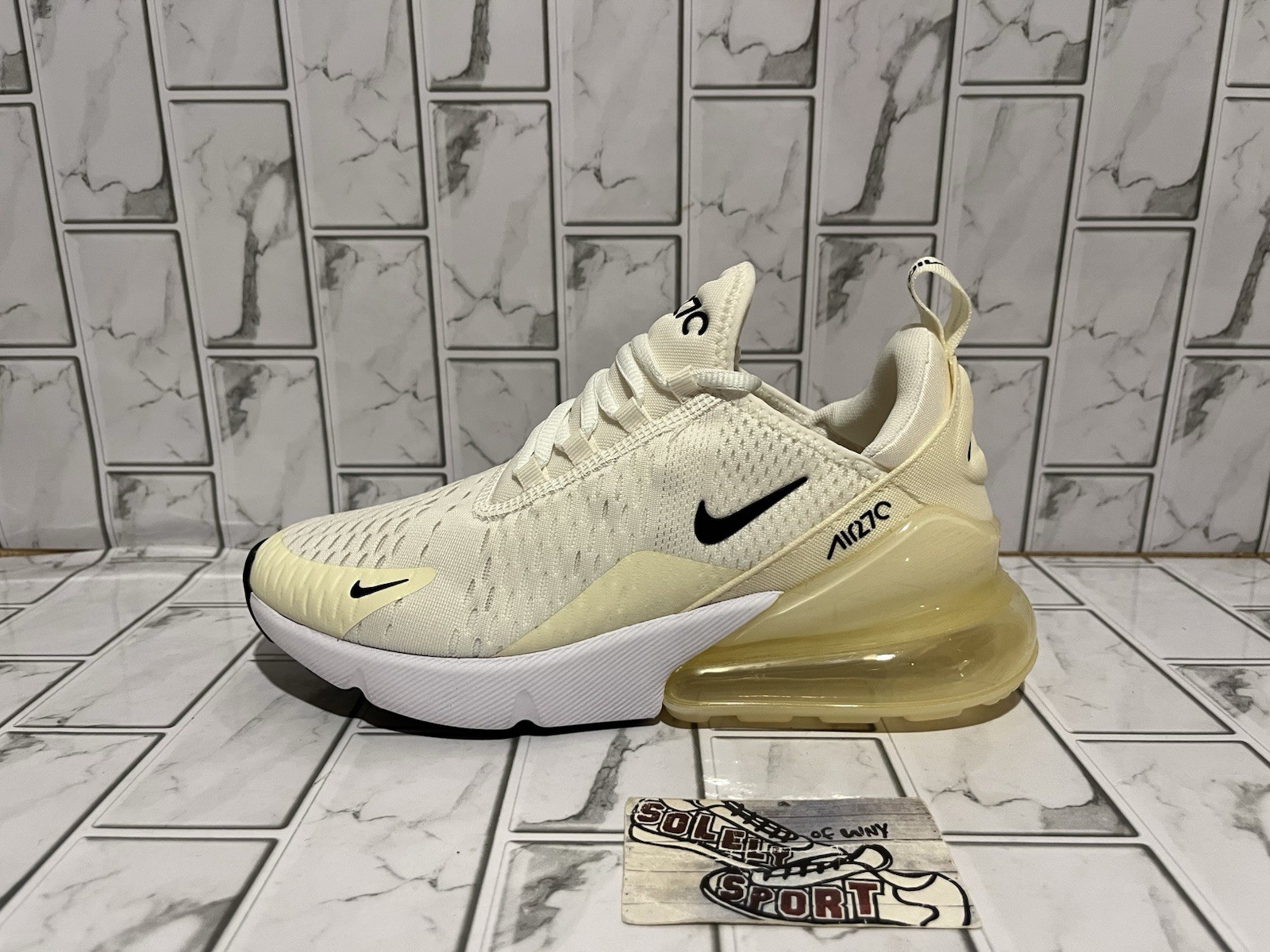 New Nike Air Max 270 Yellow White Running Gym Workout Training Shoes Womens