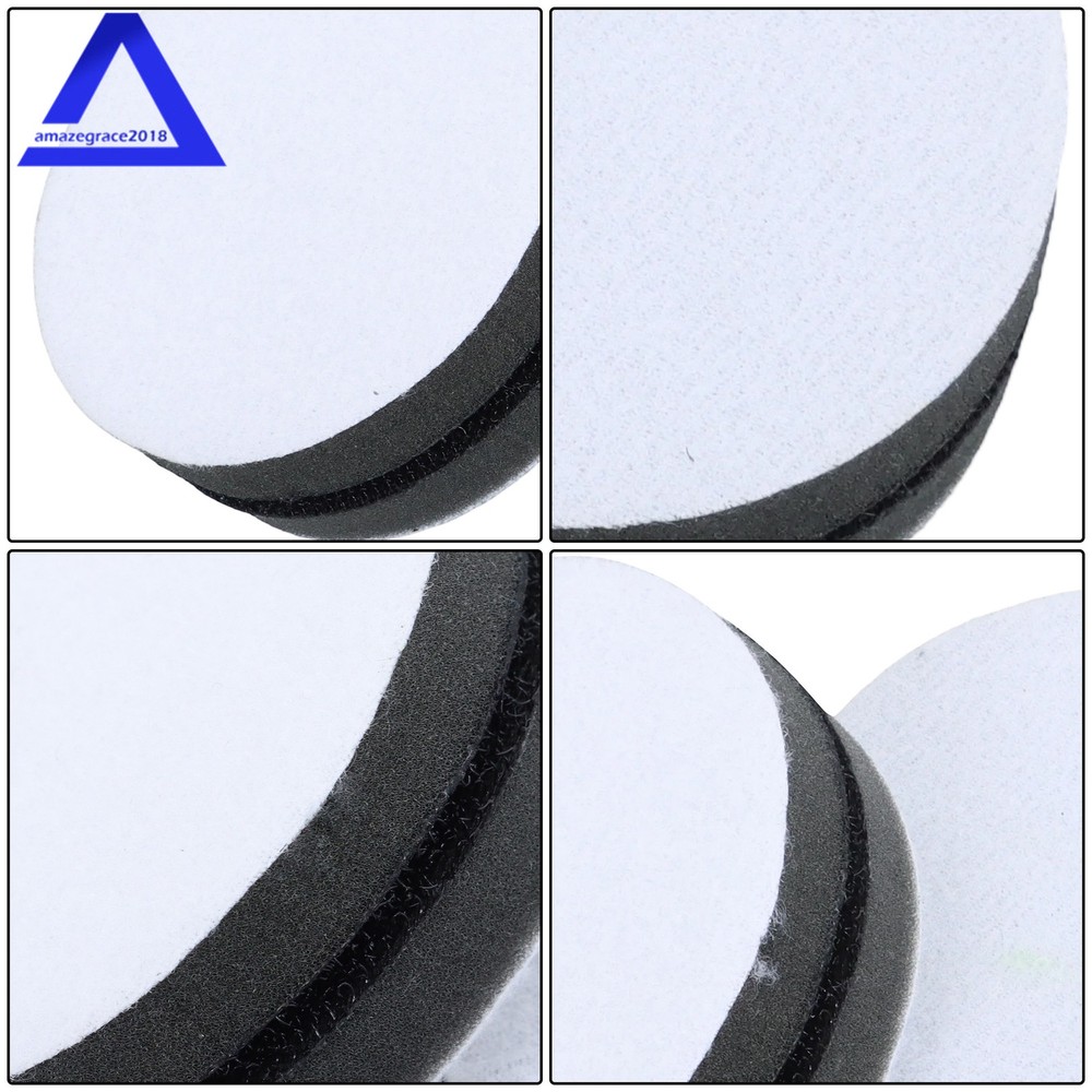 10 Pack 3 Inch (75mm) Foam Interface Pad, Hook and Loop Soft Foam Buffing Pad