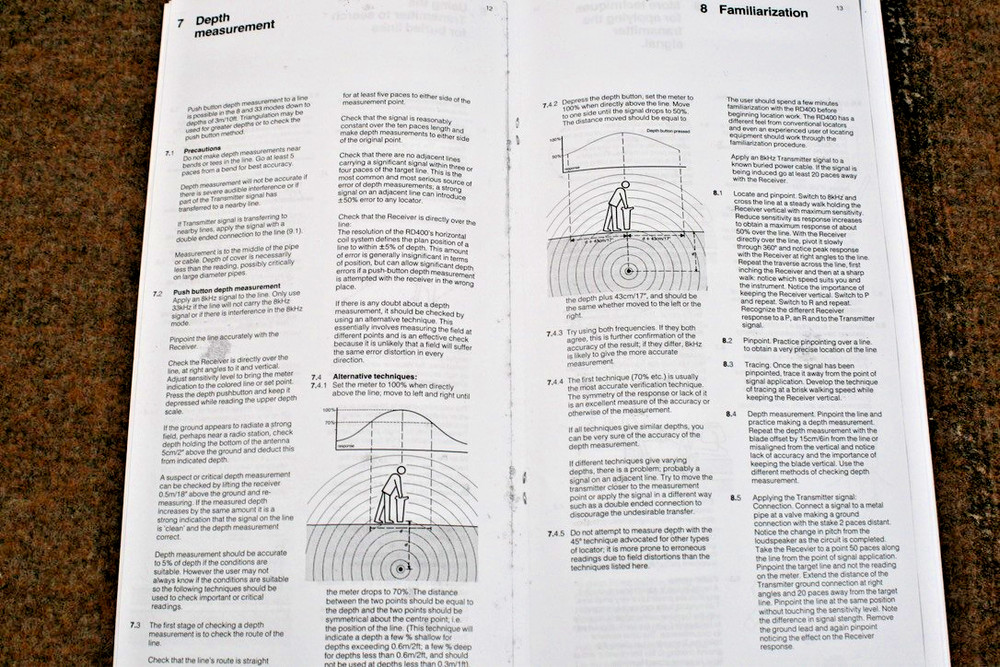 Radiodetection® RD400 Buried pipe and cable locator User instructions