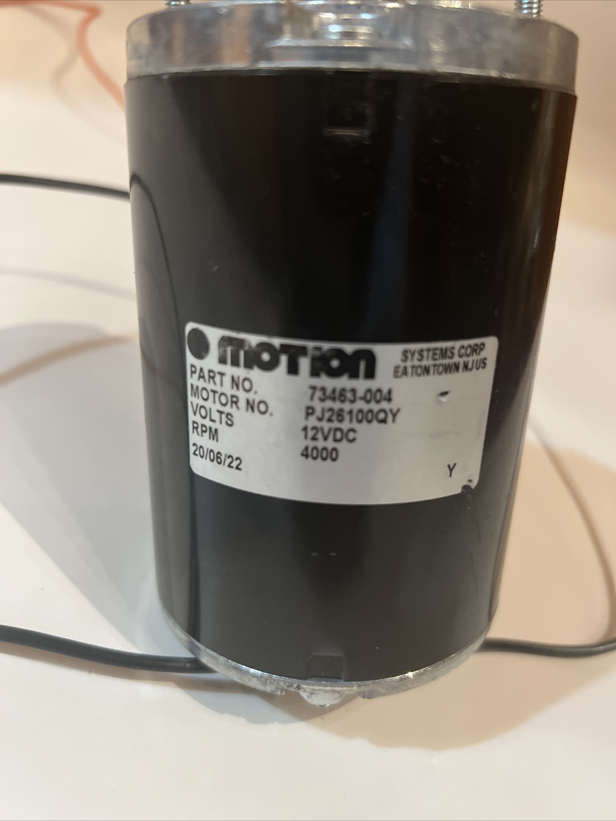 Motion Systems 12VDC 4000 RPM Linear Actuator Motor 73463-004 PJ26100QY, 06/2022