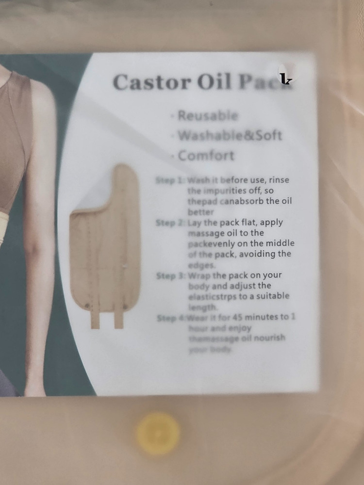 Castor Oil Pack Organic Compression Wrap Reusable, Adjustable & Comfortable