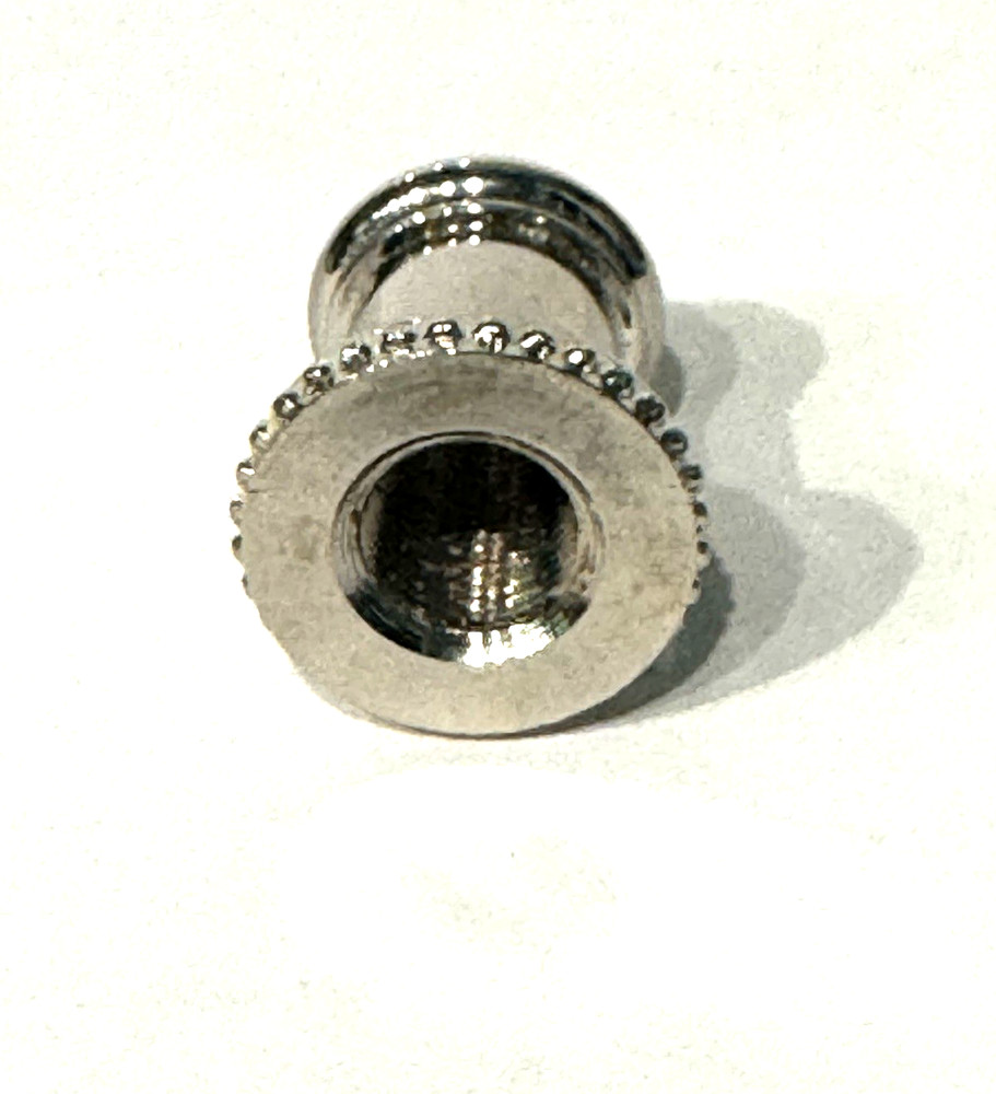 7/8" Nickel Plated Solid Brass Beaded Neck Tapped 1/8IPS spindle coupling