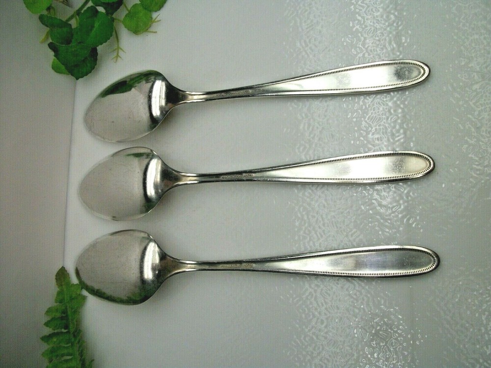 3 Oneida Community Silver GROSVENOR Silverplate Solid Serving Spoons 1921 Mono