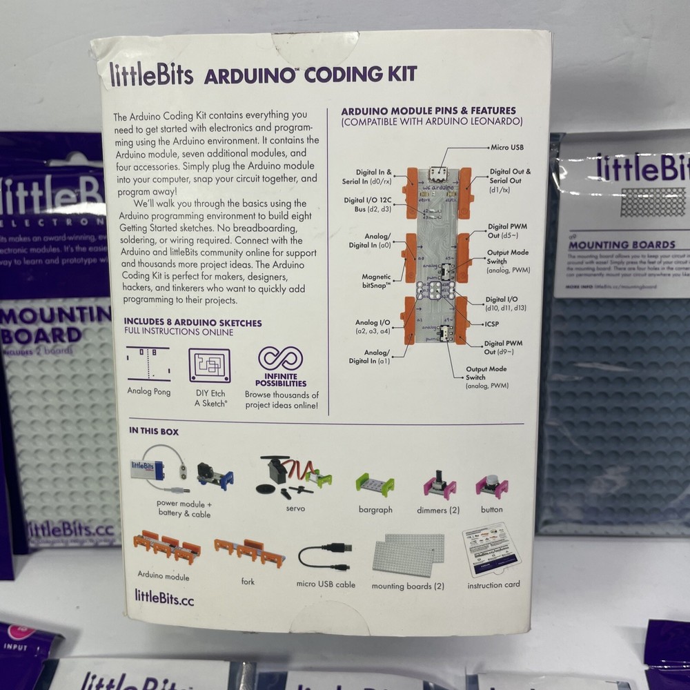 Little Bits Arduino Coding Kit 8 Modules | NEW OPEN BOX COMPLETE!
