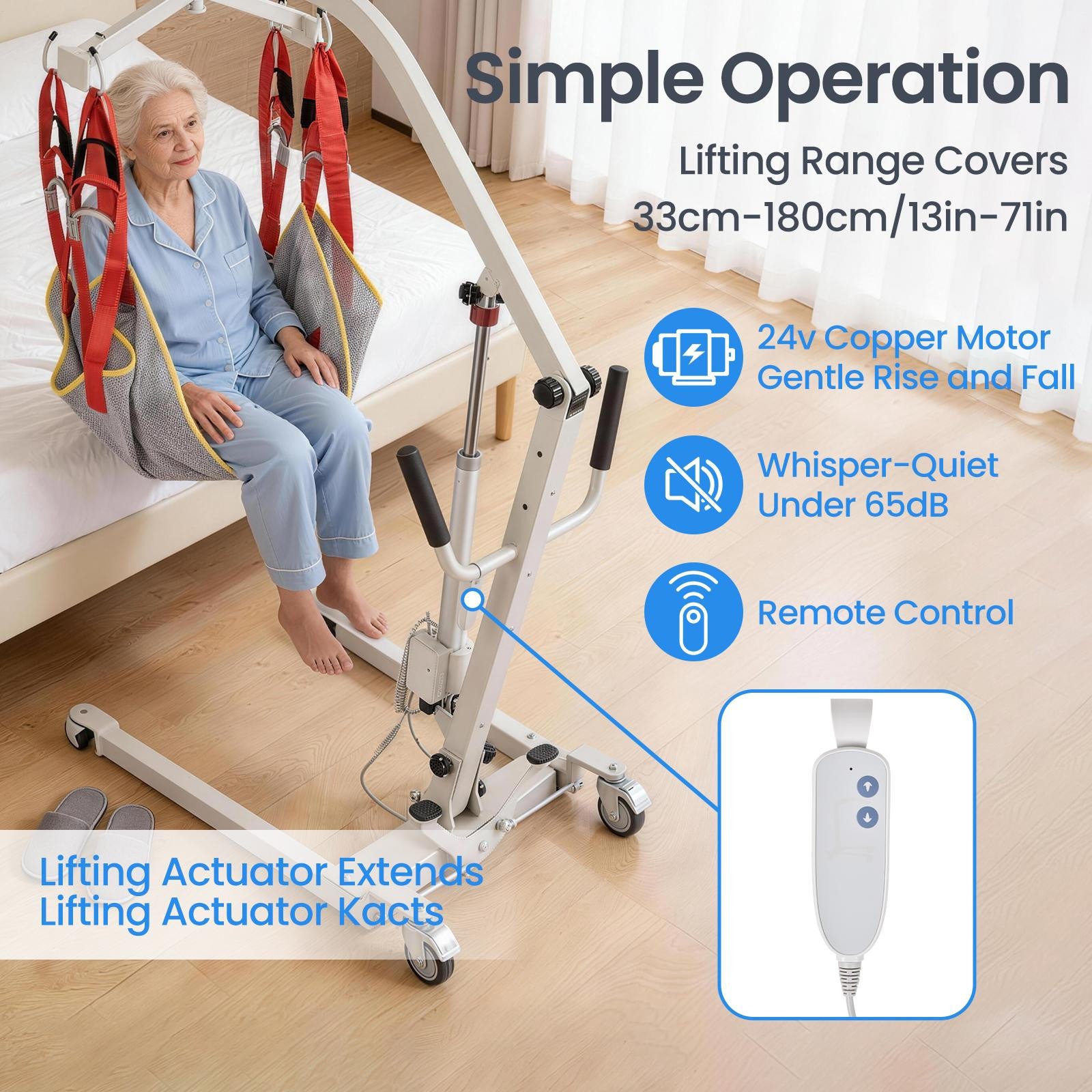 Upgrade Electric Patient Lift Electric Patient Transfer Lift For Home Use 510LBS