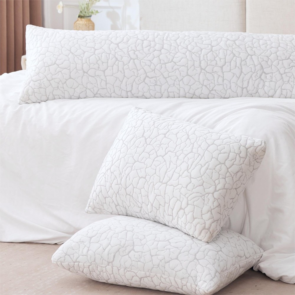 Cooling Pillows for Sleeping 2 Pack, Standard Size Adjustable Shredded Memory...