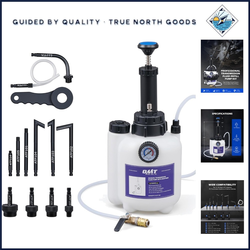 Effortless Transmission Fluid Transfer Pump with Organized Adapter Storage