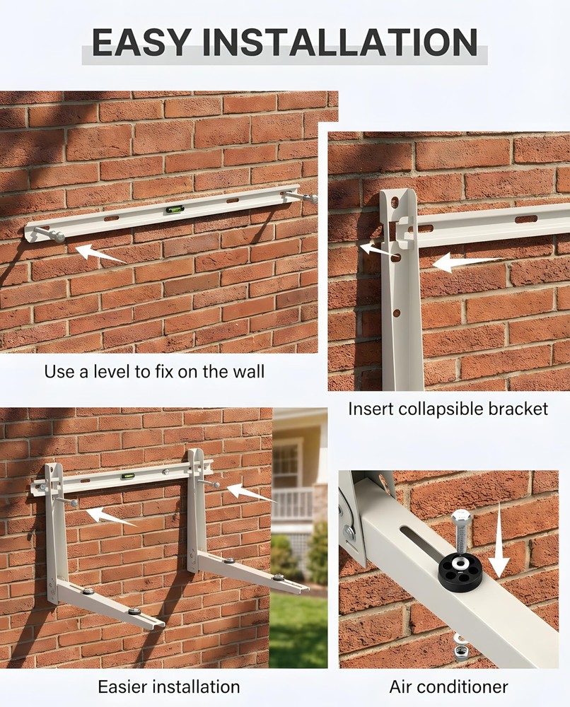 Heavy Duty Mini Split Wall Mounting Bracket for Outside, 400lb Load Capacity,...