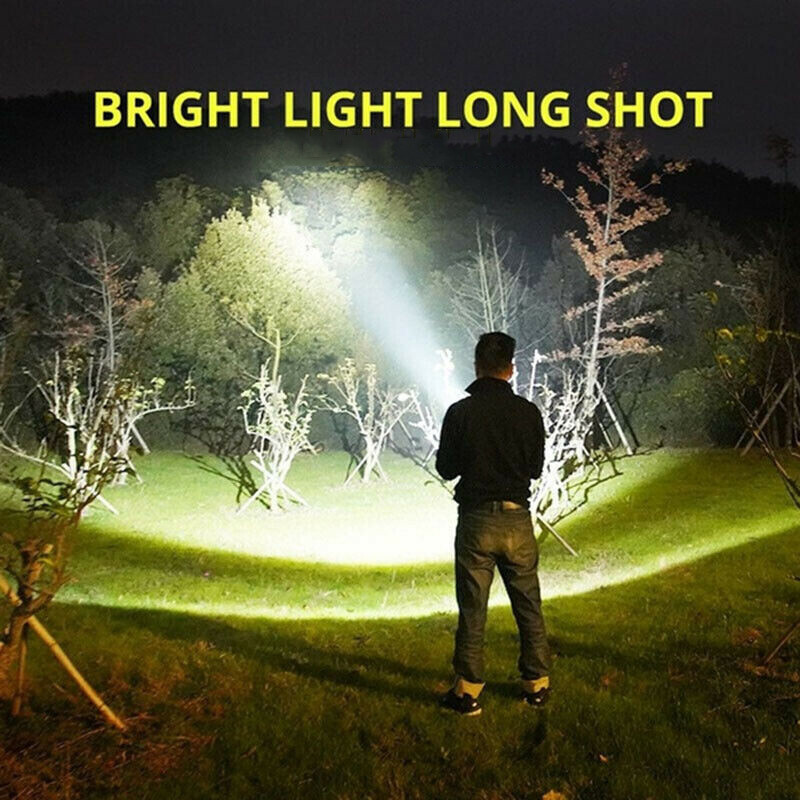 350000000 Lumen Super Bright LED Tactical Flashlight Rechargeable LED Work Light