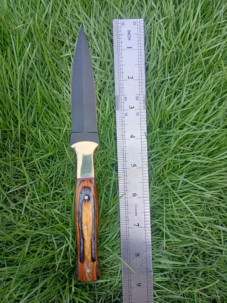 Handmade D2 DAGGER DoubleEdge HUNTER BOOT KNIFE POWDER COATING BLADE Full Tang