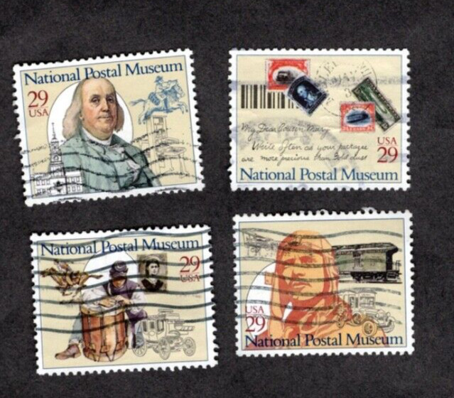 #2779-82 National Postal Museum, Used Se-Tenent Set of 4, 29 cent, Off Paper