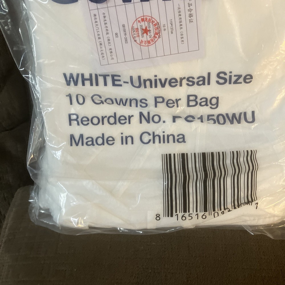 ProCure Isolation Gowns White Quantity 10 PC150WU Universal Size
