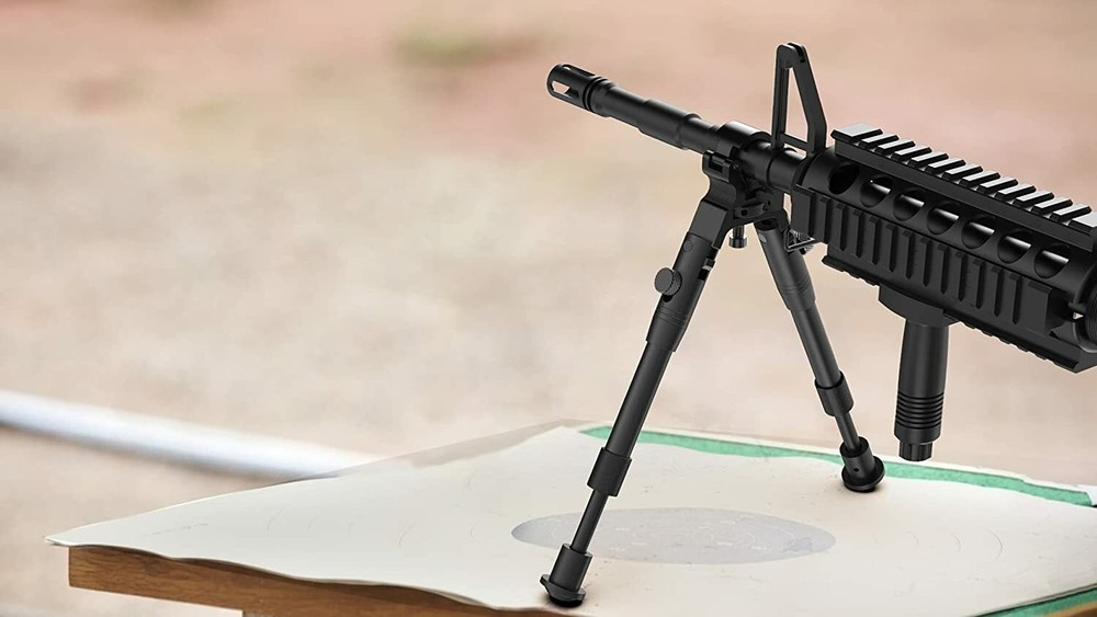Clamp-on 6-9 inch Bipod for Rifles Round Mount Quick Release Foldable Adjustable