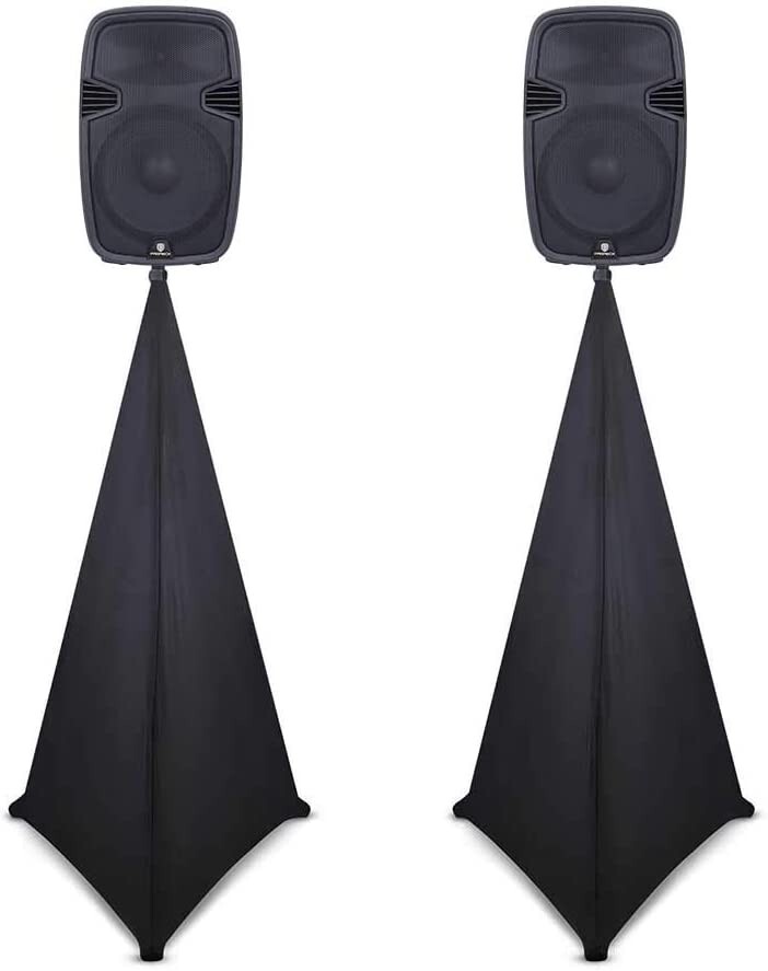 PRORECK Speaker Stand Cover Tripod Stand Skirt Skrim 360 Degree Cover Black x 2