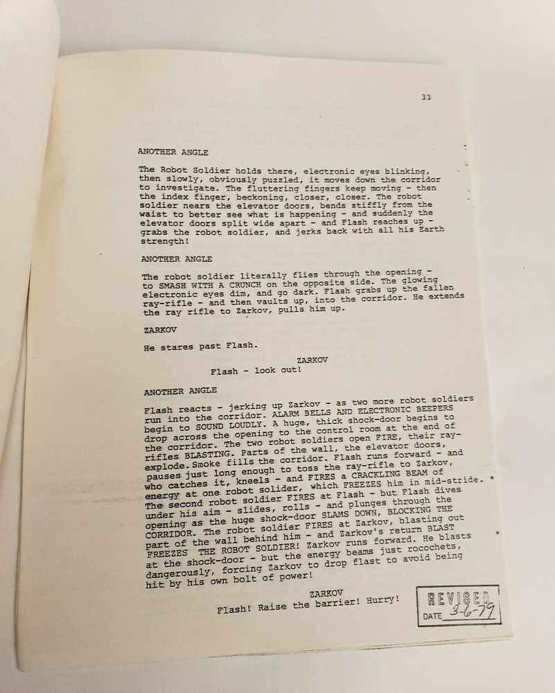 FLASH GORDON / Samuel A. Peeples 1979 TV Script "Chapter Four: To Save Earth"